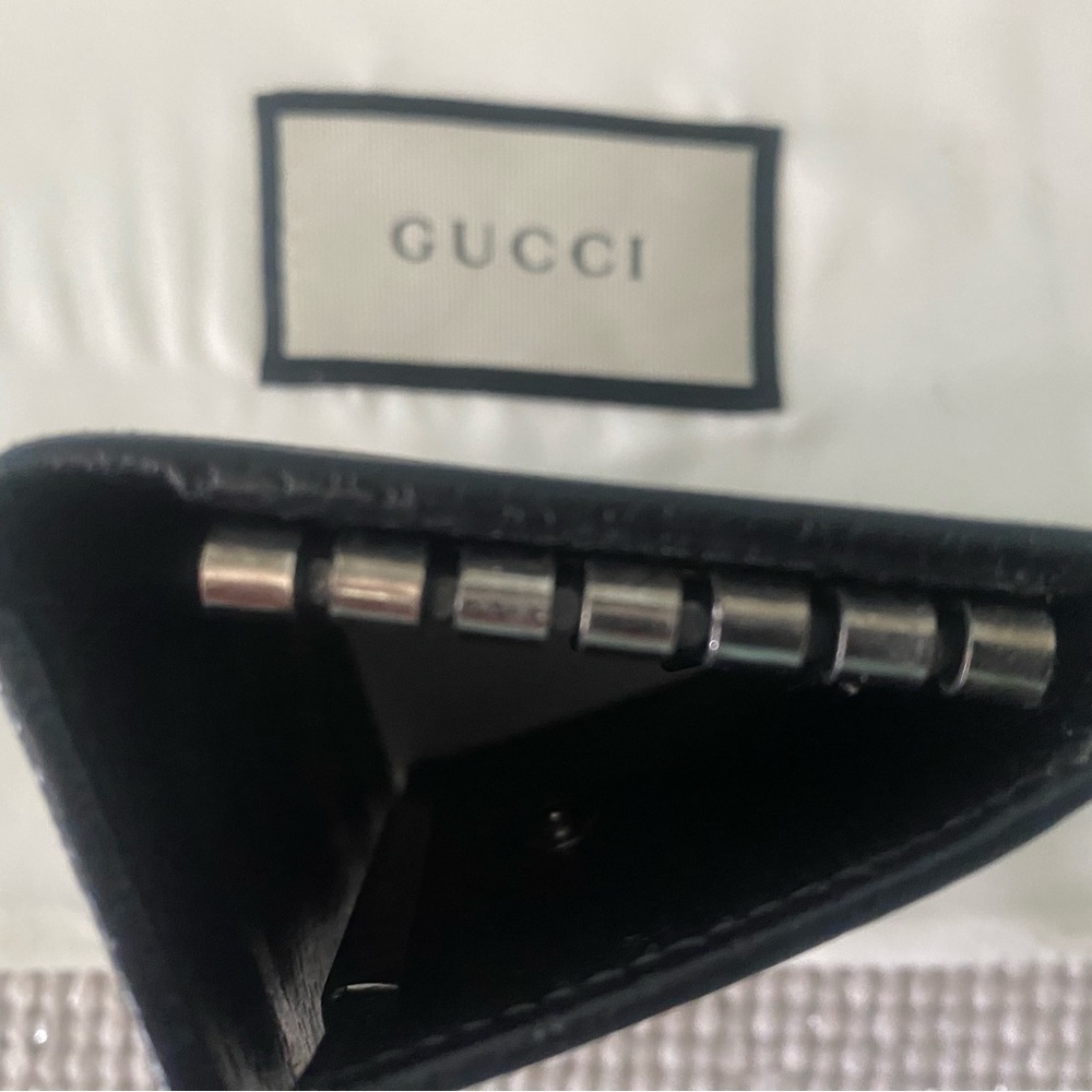 Authentic GUCCI 6 Key Ring Holder Case GG Canvas Leather Black Like New - Picture 6 of 15
